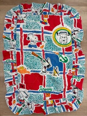 Vintage Peanuts Snoopy Quilted Standard Size Pillow Case